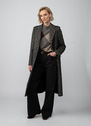 Amanda Single Breasted Tailored Herringbone Coat