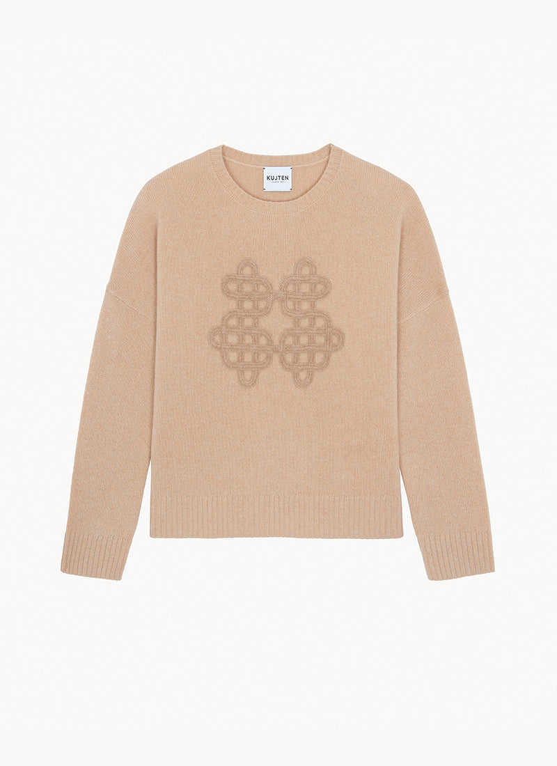 Amelie Symbol Cashmere Crewneck Sweater