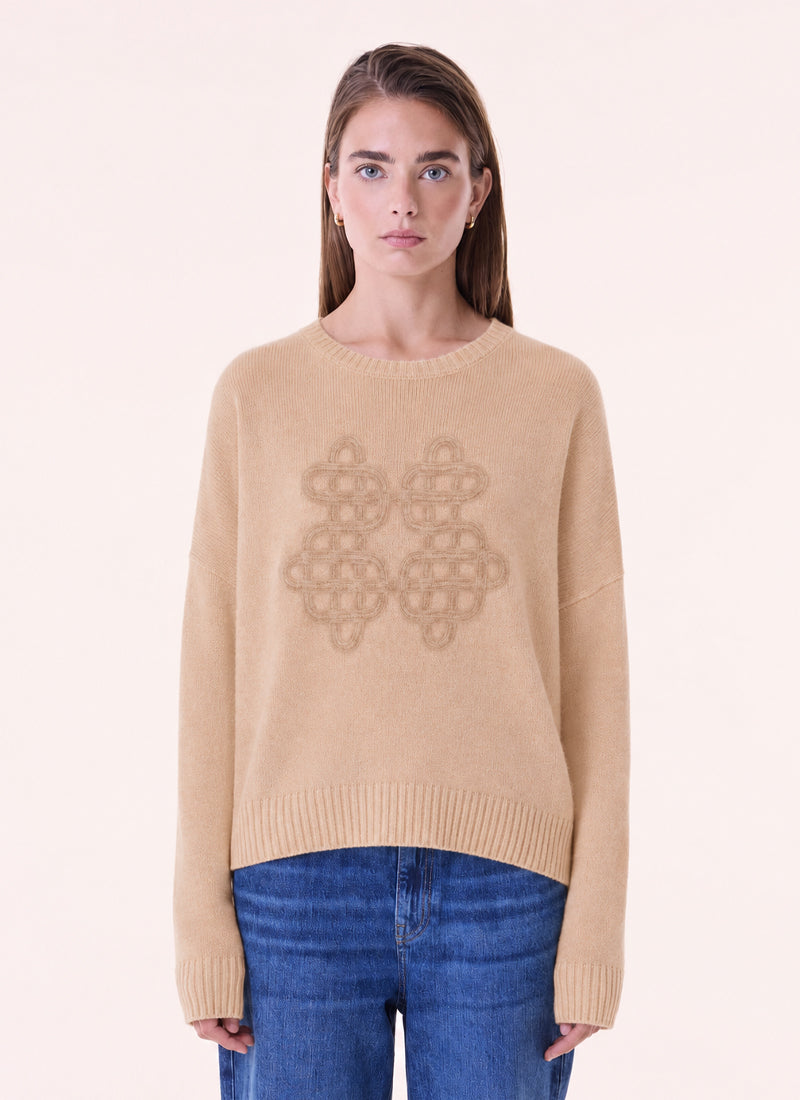 Amelie Symbol Cashmere Crewneck Sweater