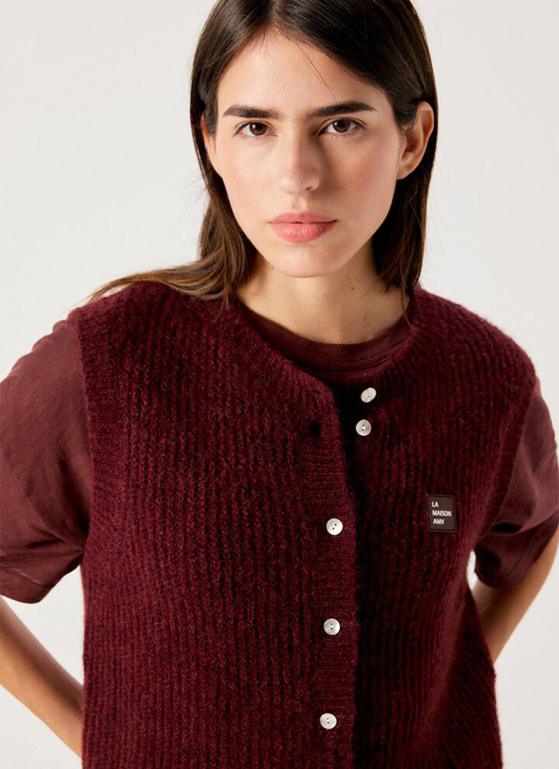 ベスト A VONTADE CW Piping Vest British Wool S East Ribbed Sweater Vest by American Vintage | Andrews