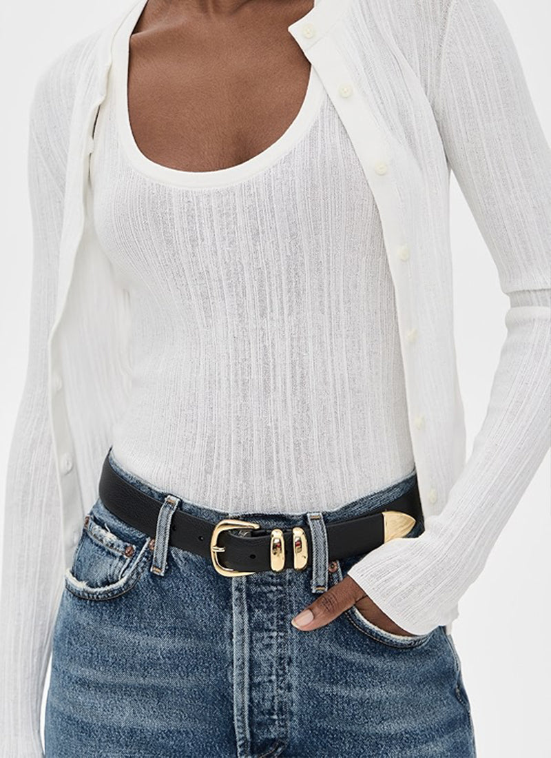 Cassie Grained Leather Belt by Anderson's | Andrews