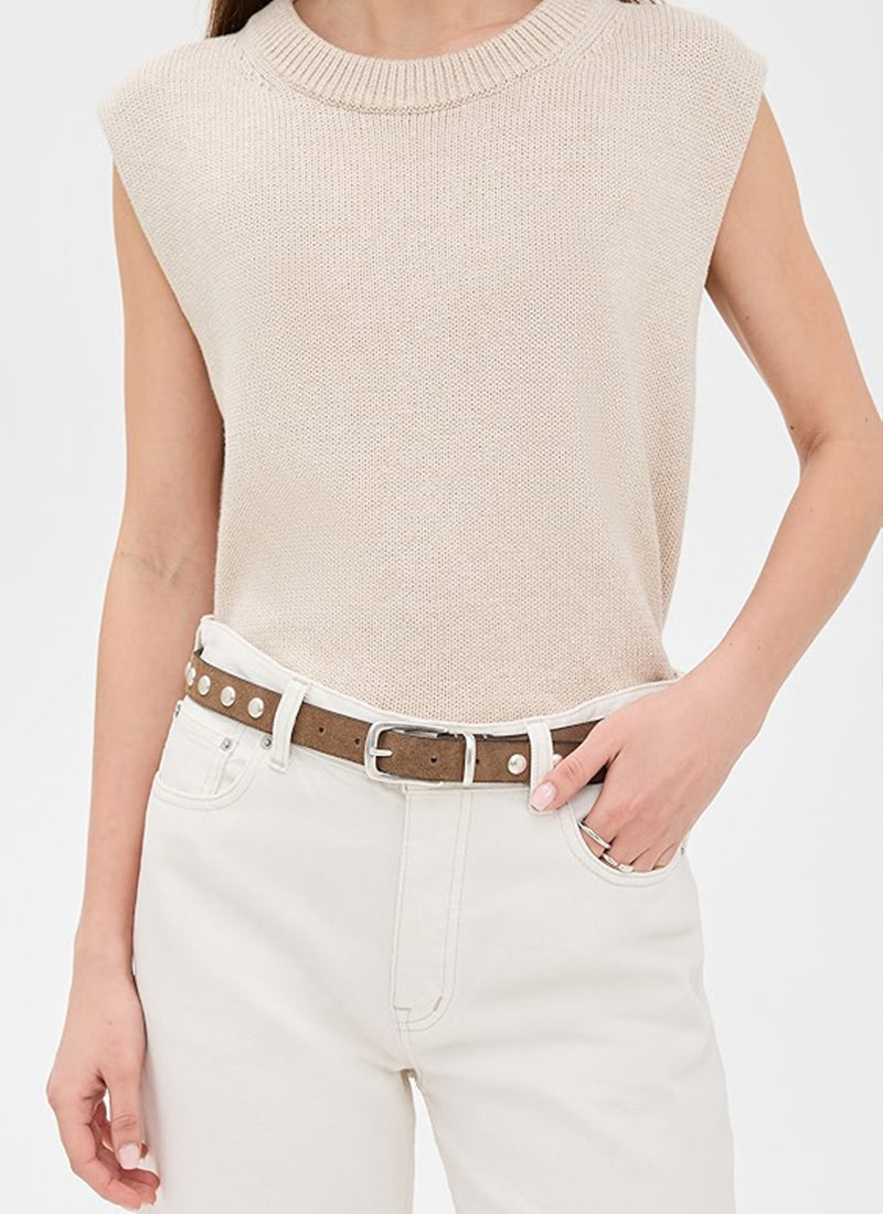 Anderson's Collette Slim Studded Suede Belt