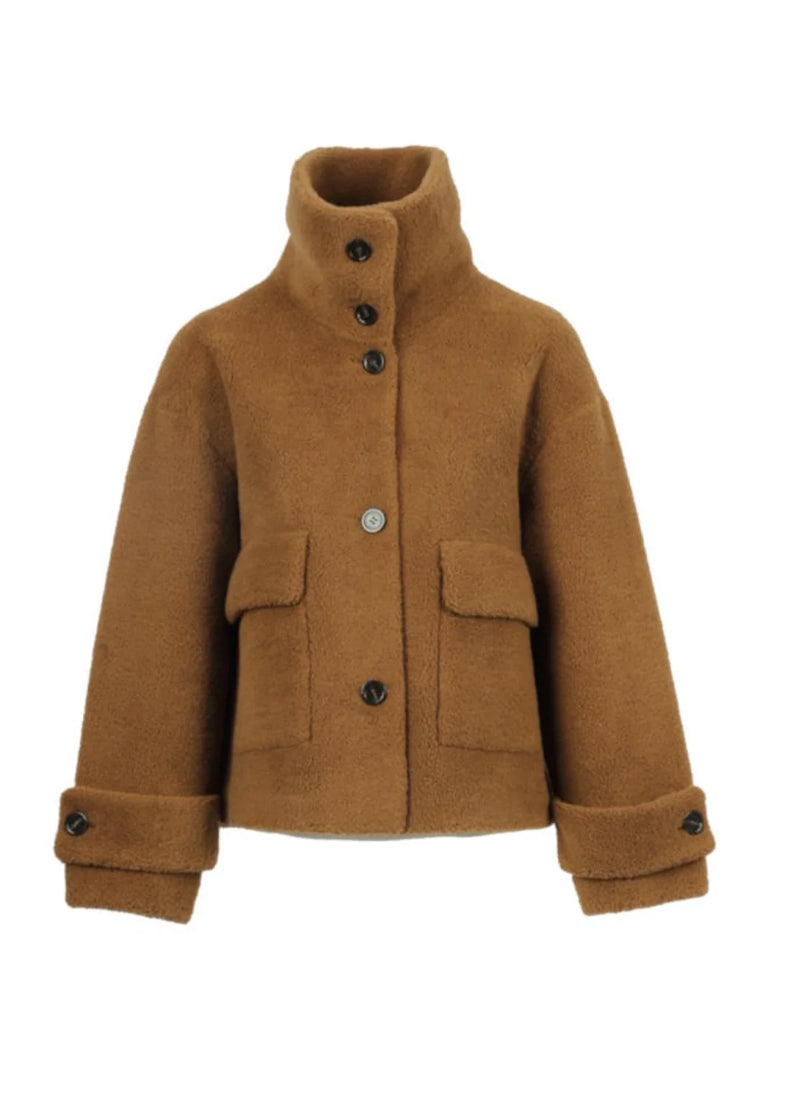 Anne Faux Fur Funnel Neck Jacket