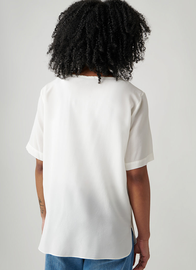 Amadeo Short Sleeve T-Shirt with Side Slits