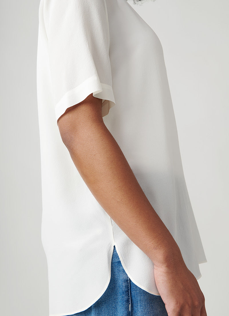 Amadeo Short Sleeve T-Shirt with Side Slits