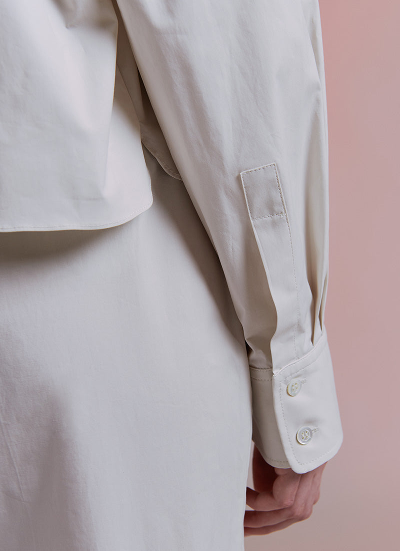 Antonelli Anne Long-Sleeve Poplin Cropped Shirt