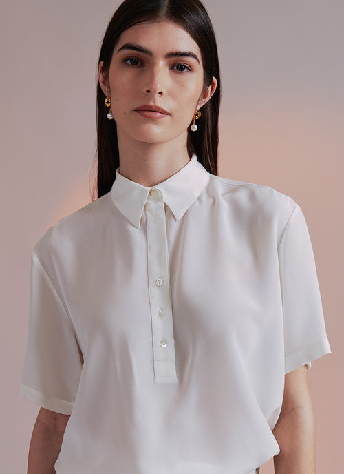 Antonelli Beethoven Silk Camp Blouse