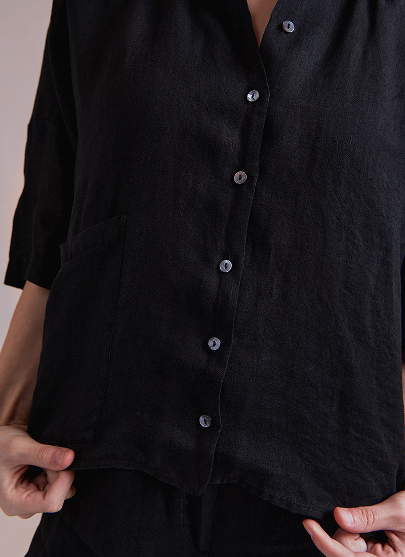 Antonelli Dario Cropped Wide Short-Sleeve Shirt