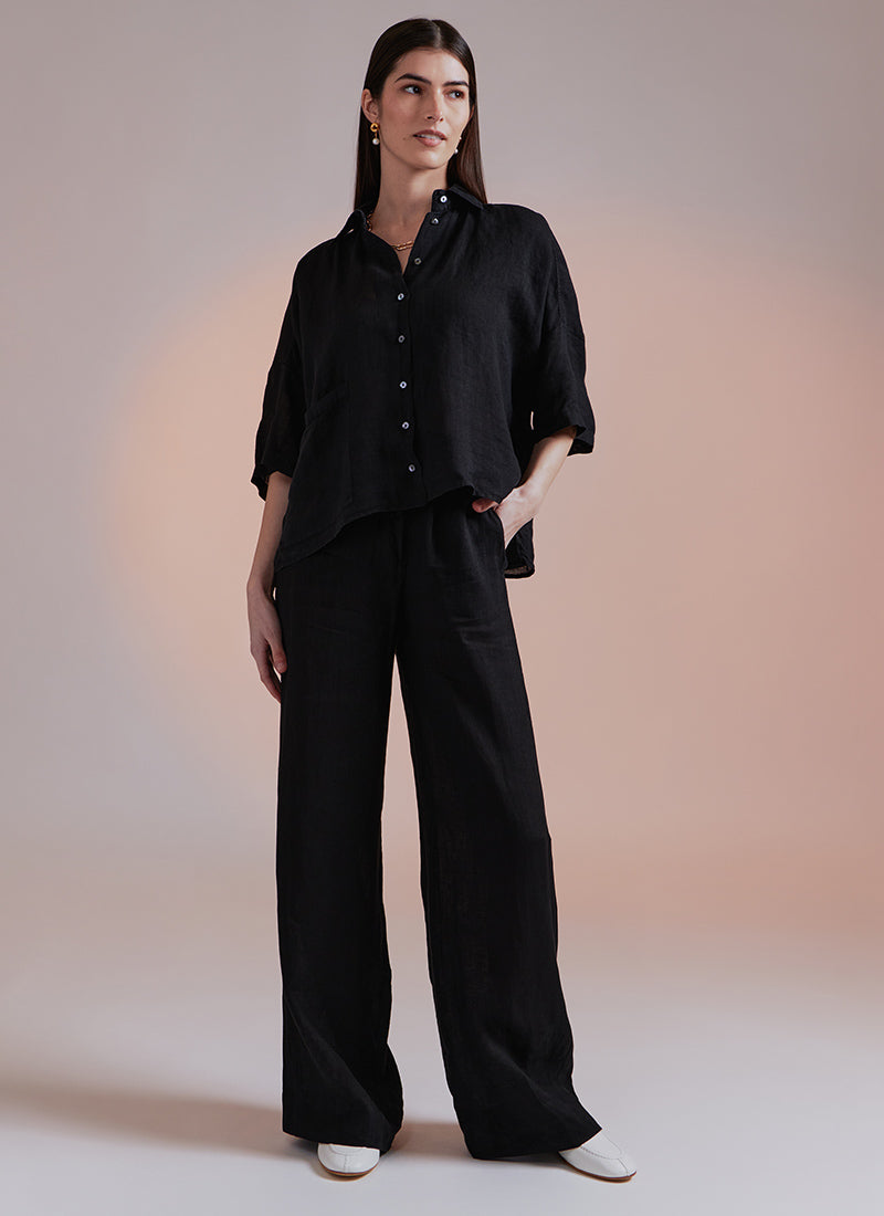 Antonelli Dario Cropped Wide Short-Sleeve Shirt