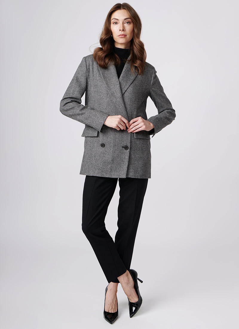 Antonelli David Double-Breasted Herringbone Blazer