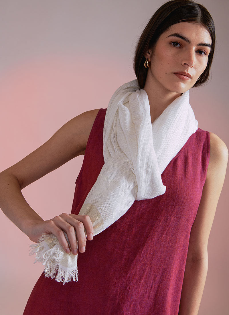 Antonelli Kylie Oblong Scarf with Tonal Border