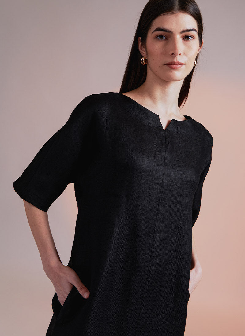 Antonelli Moravia Split Collar Shift Dress ANDREWS Andrews