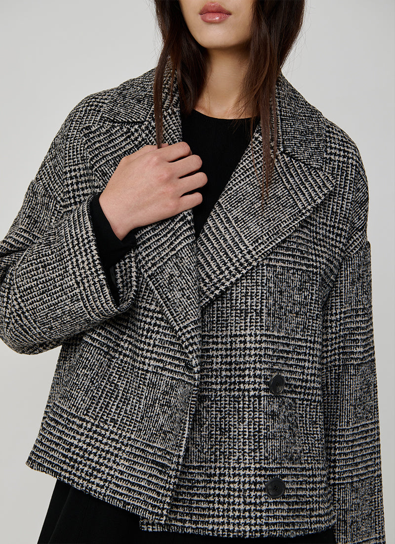 Franciacorta Short Plaid Coat by Antonelli at Andrews