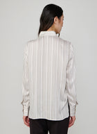  Striped Silk Satin Leaf Collar Shirt by Peserico at Andrews 