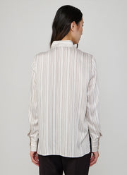  Striped Silk Satin Leaf Collar Shirt by Peserico at Andrews 