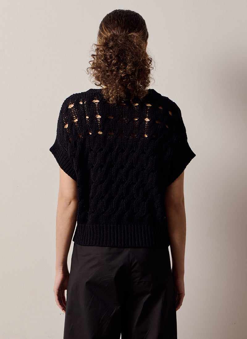  Matisse V Neck Open Knit Vest Antonelli Andrews 