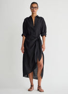 Alessandra Linen Sarong Shirt Dress by Apiece Apart