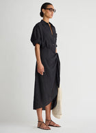 Alessandra Linen Sarong Shirt Dress