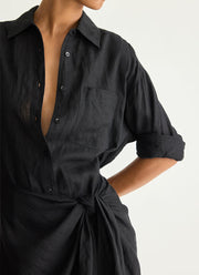 Alessandra Linen Sarong Shirt Dress by Apiece Apart