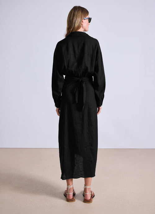 Alessandra Linen Sarong Shirt Dress