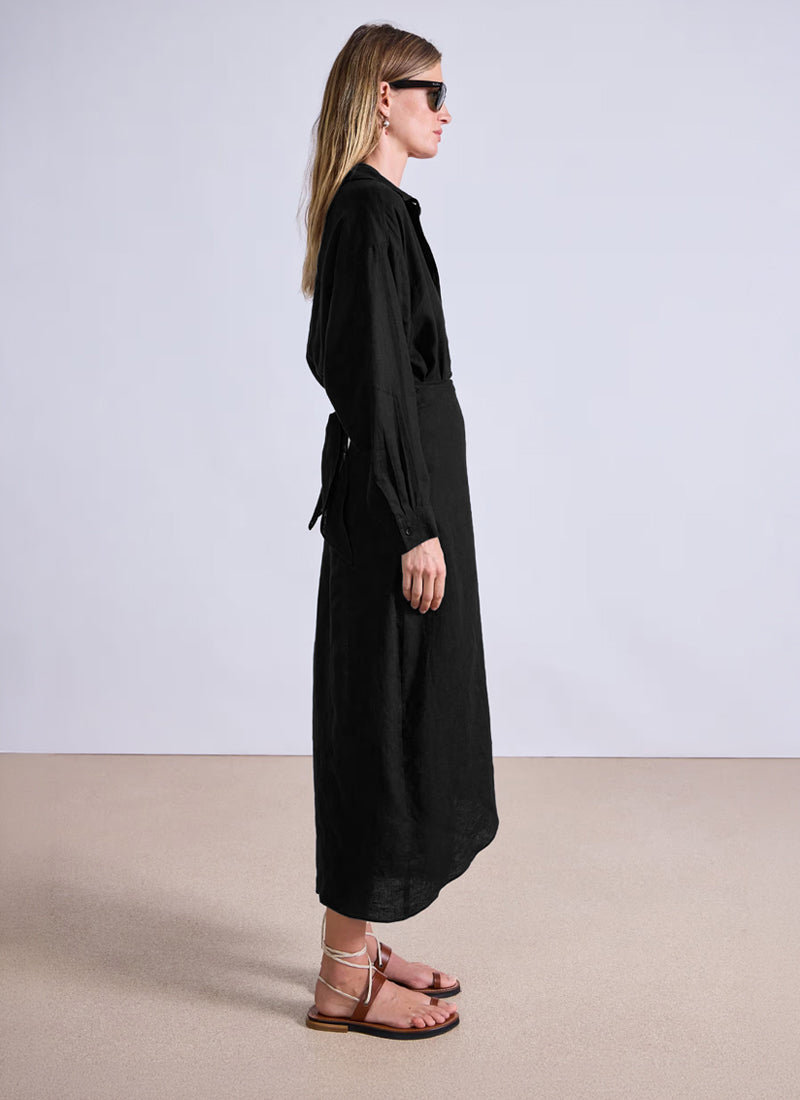 Alessandra Linen Sarong Shirt Dress