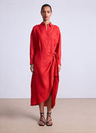 Apiece Apart Alessandra Linen Sarong Shirt Dress