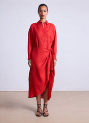 Apiece Apart Alessandra Linen Sarong Shirt Dress