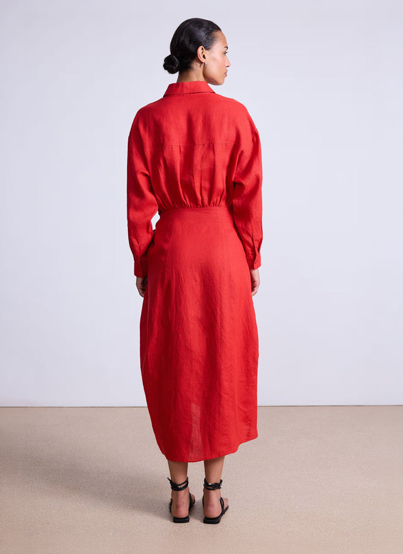 Apiece Apart Alessandra Linen Sarong Shirt Dress