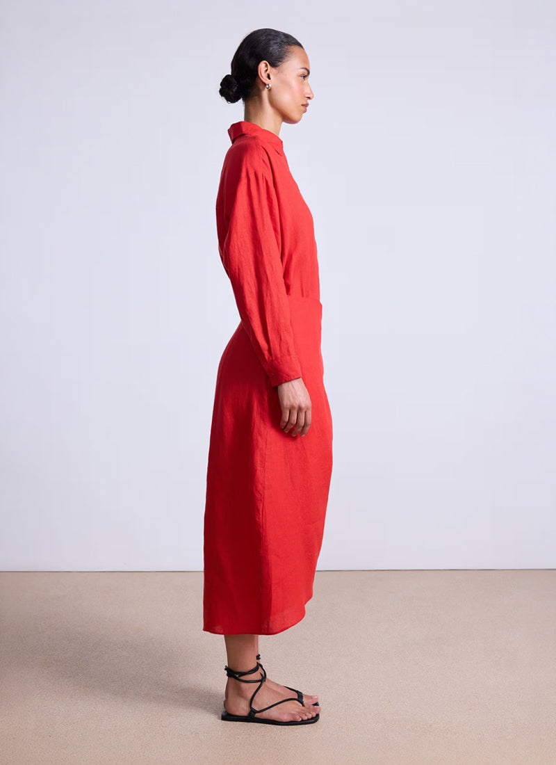 Apiece Apart Alessandra Linen Sarong Shirt Dress