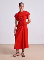 Apiece Apart Volta Twist Cotton Midi Dress