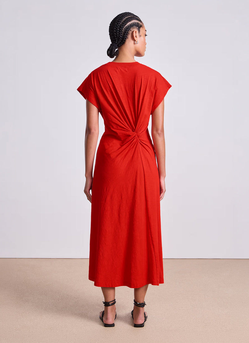 Apiece Apart Volta Twist Cotton Midi Dress