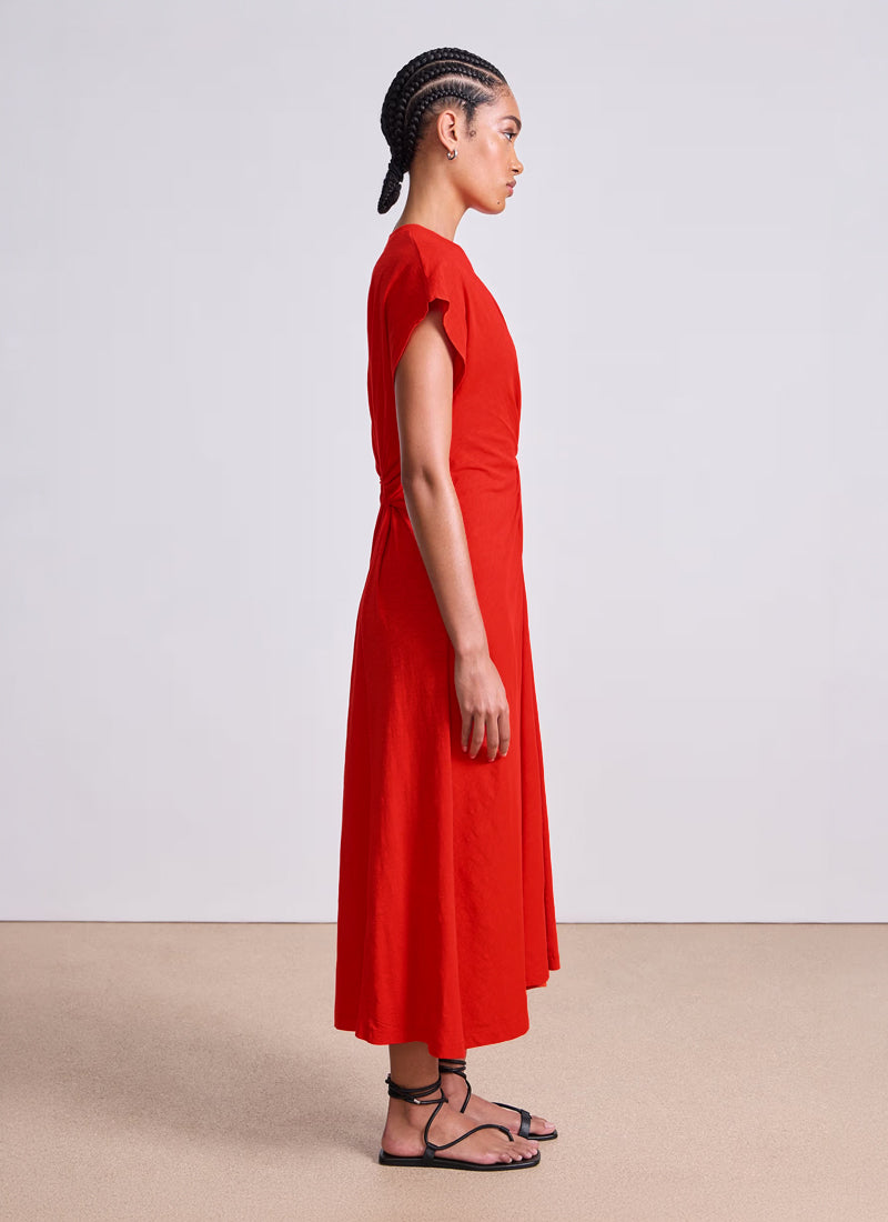 Apiece Apart Volta Twist Cotton Midi Dress