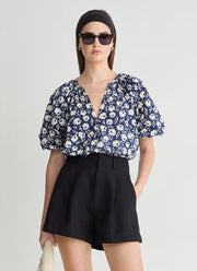 Apiece Apart Nele Cotton Lantern Sleeve Top