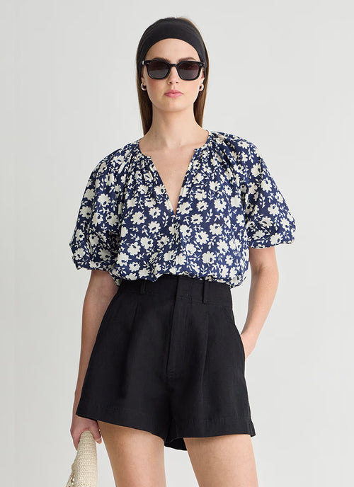 Apiece Apart Nele Cotton Lantern Sleeve Top