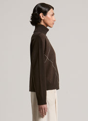 Argyle Silk Cashmere Turtleneck