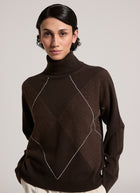 Argyle Silk Cashmere Turtleneck