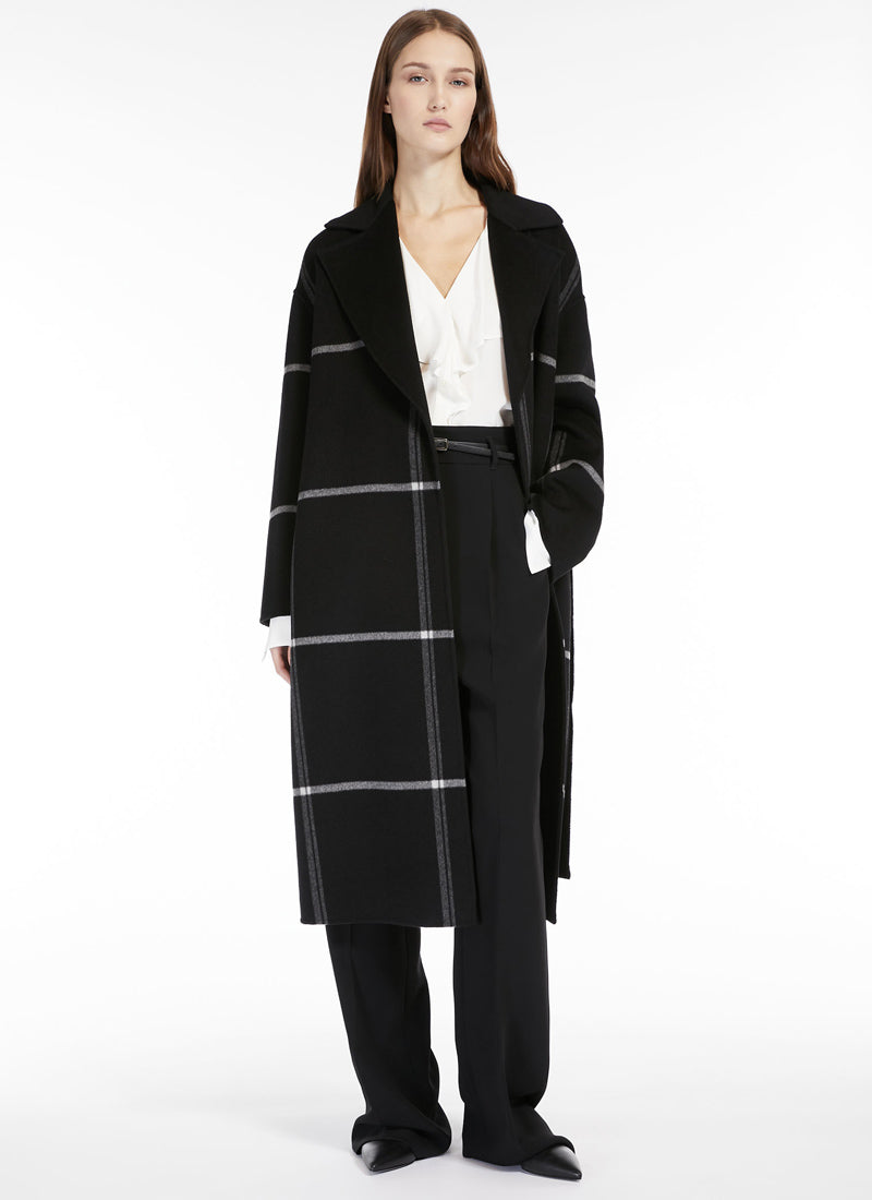 Max Mara Studio Austin Wool Jacquard Wrap Coat