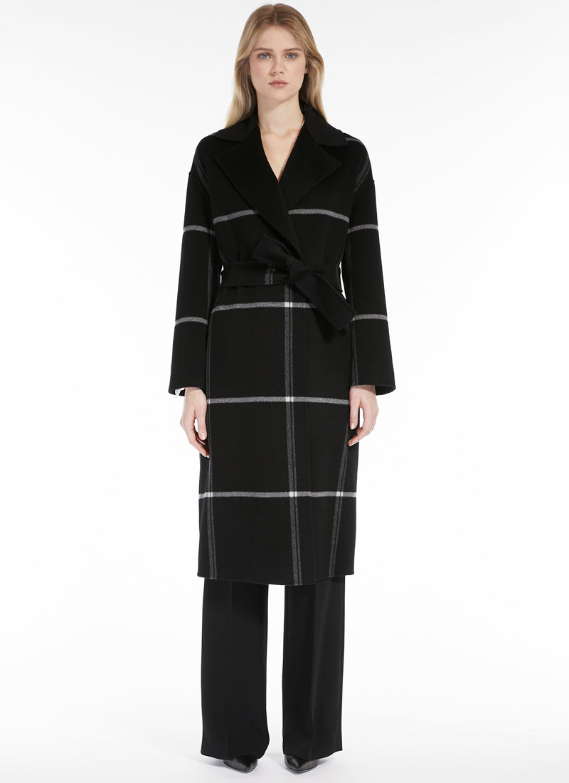 Max Mara Studio Austin Wool Jacquard Wrap Coat