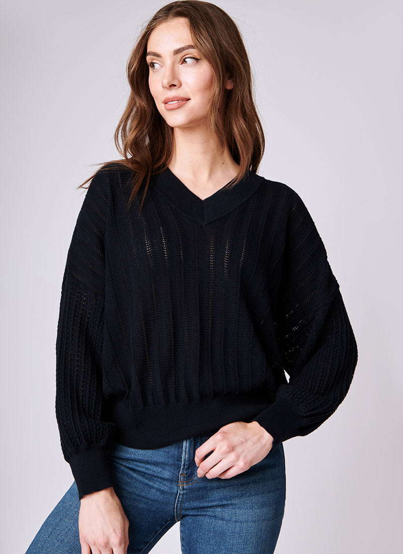 Autumn Cashmere Oversized Mixed Pointelle Pullover