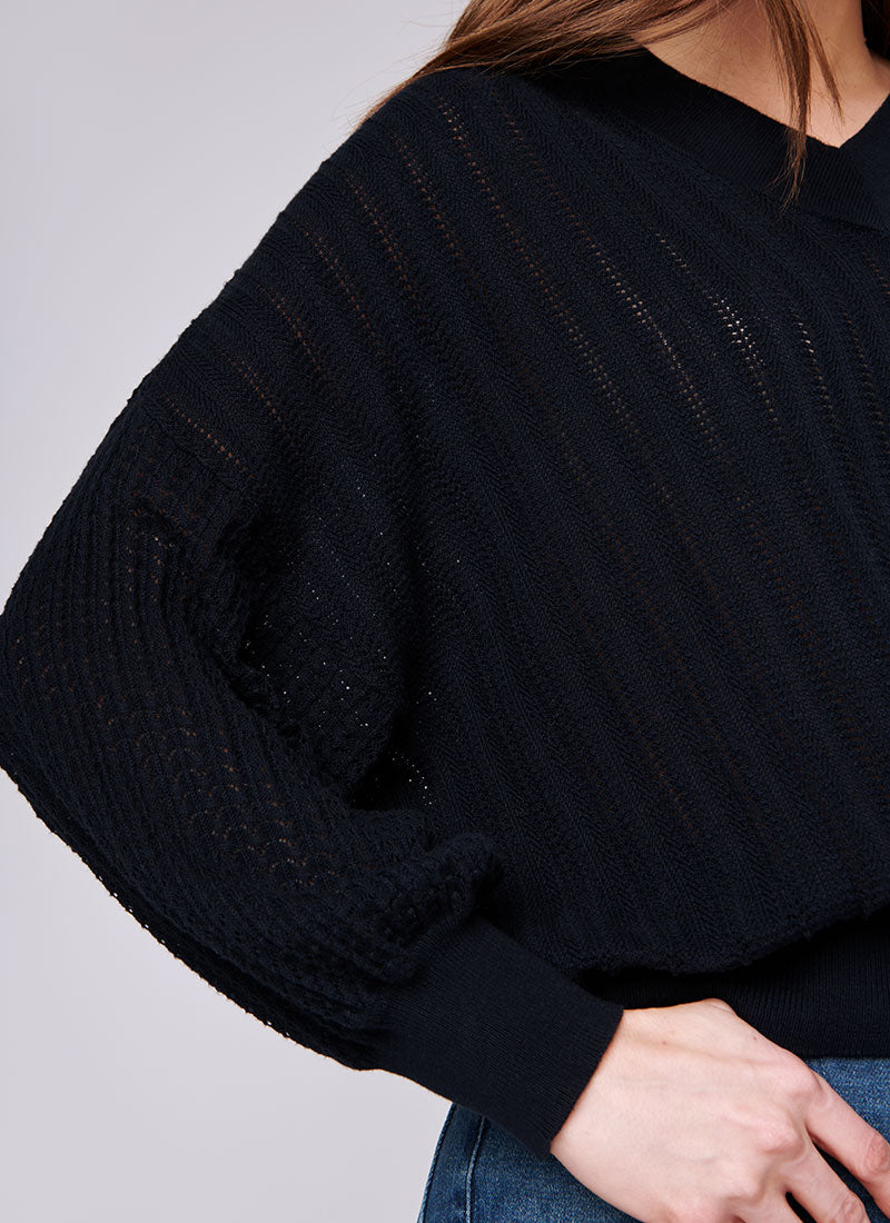 Autumn Cashmere Oversized Mixed Pointelle Pullover