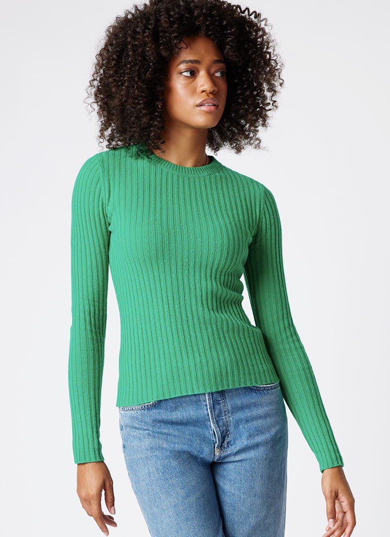 Autumn Cashmere Rib-Knit Cashmere Sweater