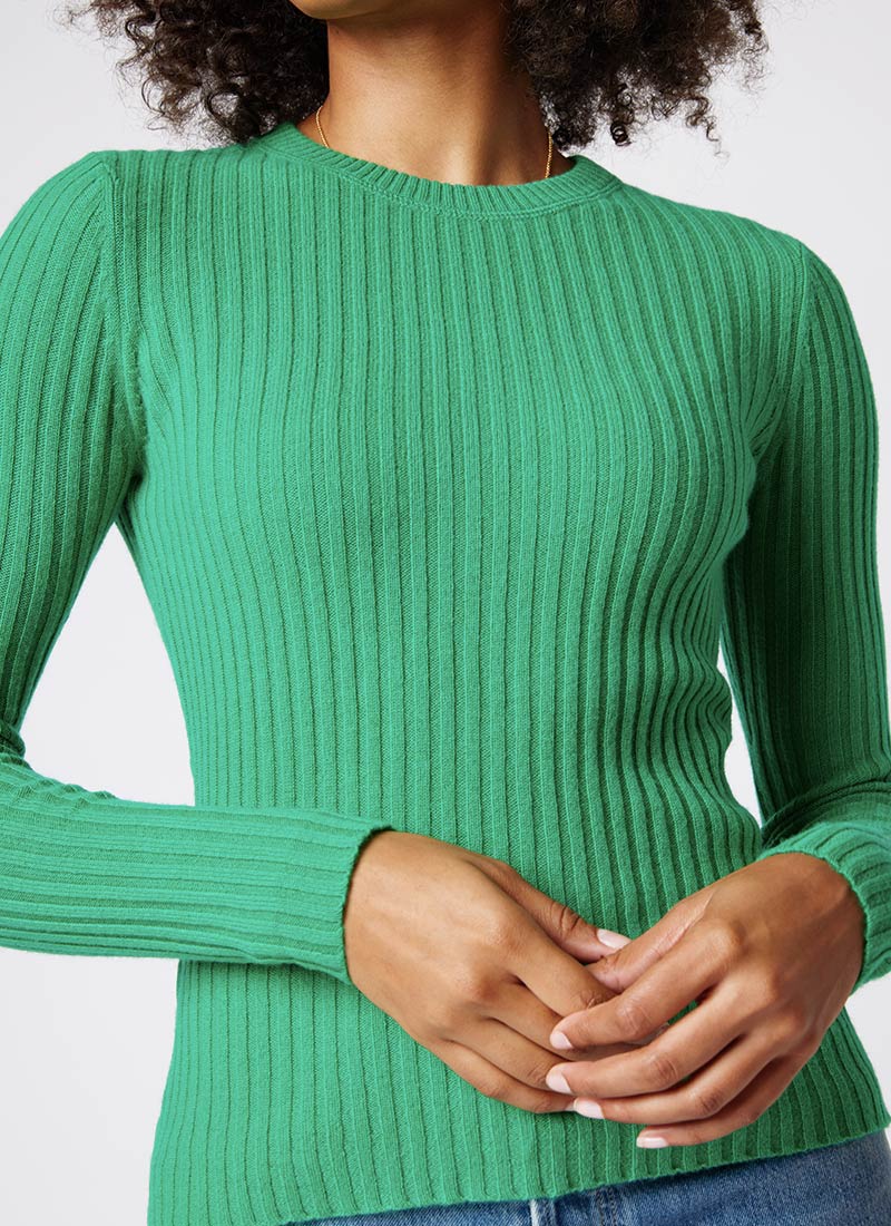 Autumn Cashmere Rib-Knit Cashmere Sweater