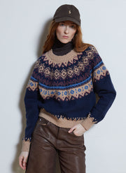 Chunky Fair Isle Crew Neck Sweater