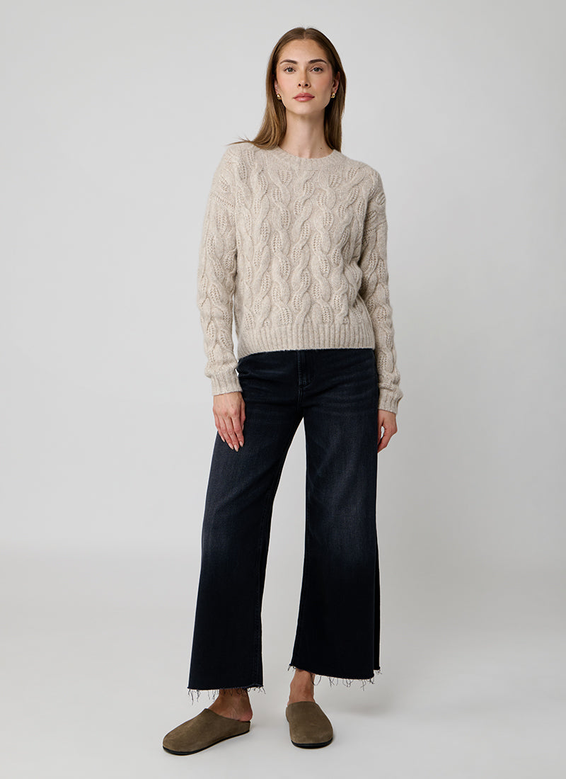 Autumn Cashmere Cable Crew Neck Sweater