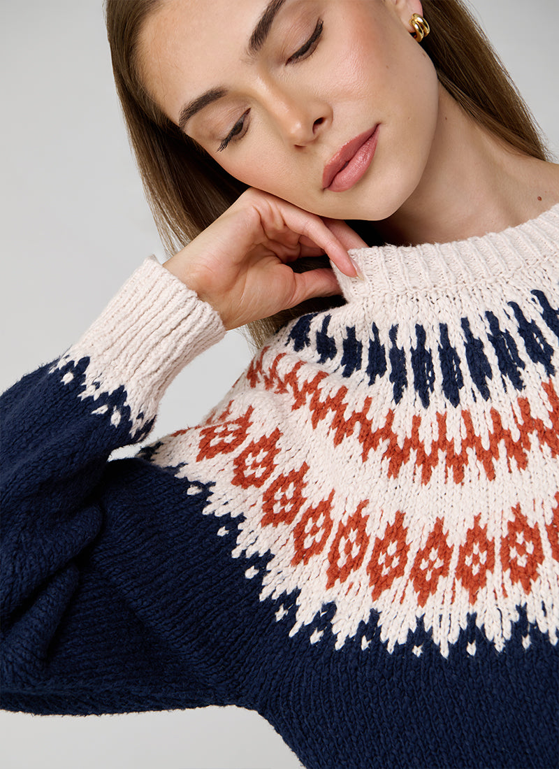 Autumn Cashmere Chunky Fair Isle Crew