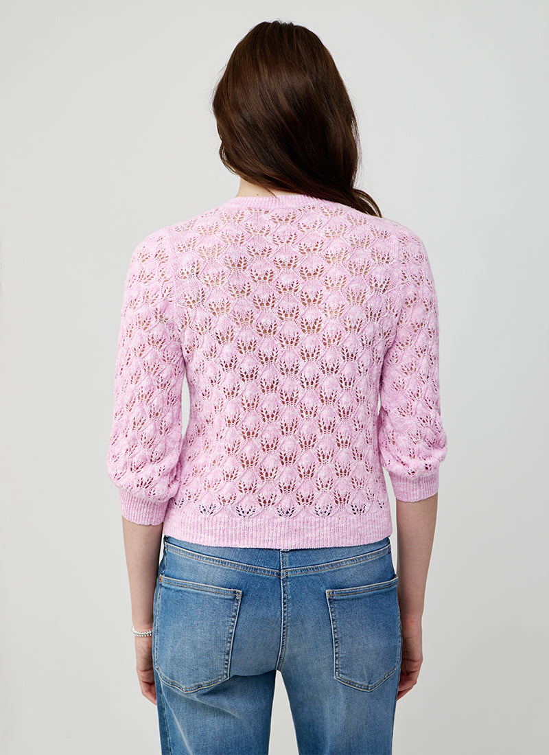 Autumn Cashmere Fancy Stitch Puff Sleeve Sweater