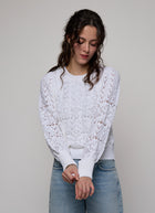 Autumn Cashmere Pointelle Juliette Sleeve Crew Neck Pullover
