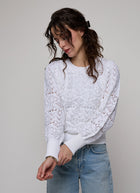 Autumn Cashmere Pointelle Juliette Sleeve Crew Neck Pullover