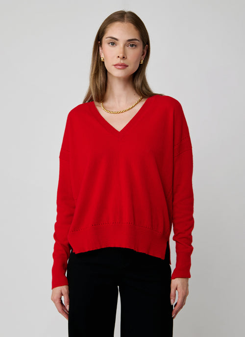 Autumn Cashmere Relaxed V Neck Sweater
