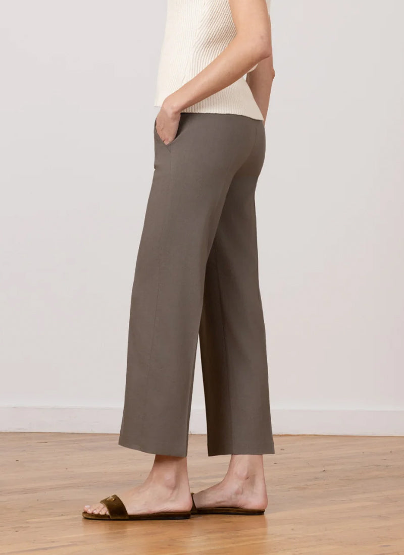 Avenue Montaigne Grace Linen Ankle Wide Leg Pants